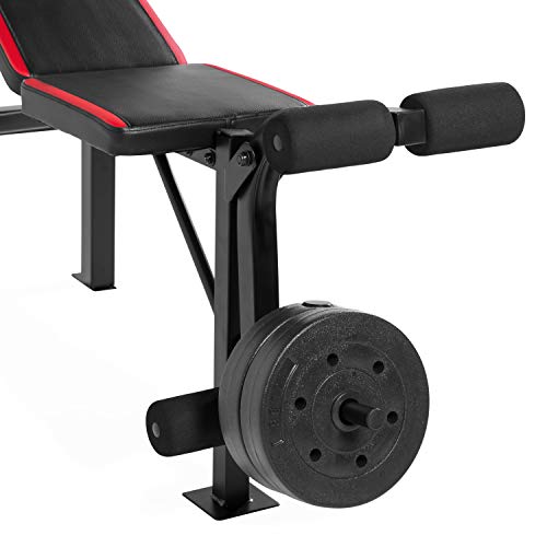 CAP Strength Standard Bench with 100 lb Weight Set, Leg Developer, Flat