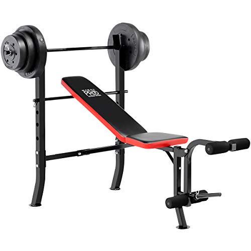 Standard Weight Bench with 100 lbs Vinyl-Coated Weight Set PM-2084, Flat